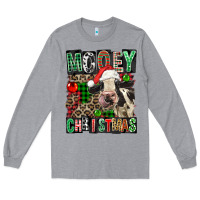 Heather Grey Mooey christmas Long Sleeve Tee - FaDigitalArtStudio