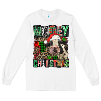 White Mooey christmas Long Sleeve Tee - FaDigitalArtStudio