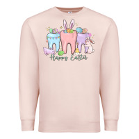 Pale Pink happy easter teeth Premium Sweatshirt - MaliasSmallBusiness