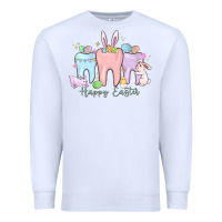 White happy easter teeth Premium Sweatshirt - MaliasSmallBusiness