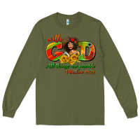 Army Green with god all things are possible juneteenth Long Sleeve Tee - AdoDesignShop