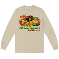 Mushroom with god all things are possible juneteenth Long Sleeve Tee - AdoDesignShop