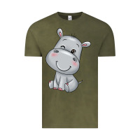 Vintage Olive hippo Vintage Tee - texasbilliewilder