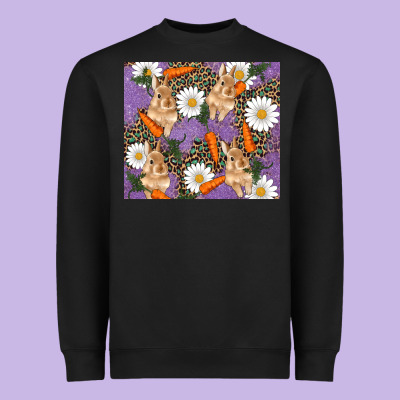 Heavyweight Sweatshirt easter bunny carrot daisys leopard glitter