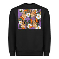 Black easter bunny carrot daisys leopard glitter Heavyweight Sweatshirt - RanaPortraitStore