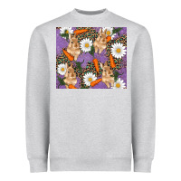 Heather Grey easter bunny carrot daisys leopard glitter Heavyweight Sweatshirt - RanaPortraitStore