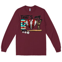 Burgundy baseball Long Sleeve Tee - CowhideDigitalArt