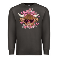 Smoke cow with flowers and butterflies Premium Sweatshirt - MaliasSmallBusiness