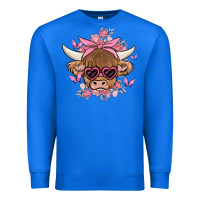 True Royal cow with flowers and butterflies Premium Sweatshirt - MaliasSmallBusiness