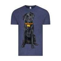 Vintage Denim labrador retriever with overflow Vintage Tee - texasbilliewilder