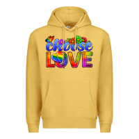 Antique Gold Pride LGBTQ+ Choose Love Premium Hoodie - BundleAndBundleShop