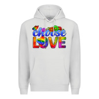 Dove Grey Pride LGBTQ+ Choose Love Premium Hoodie - BundleAndBundleShop