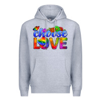 Heather Grey Pride LGBTQ+ Choose Love Premium Hoodie - BundleAndBundleShop