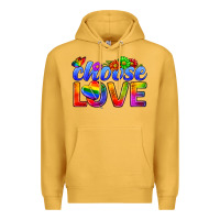 Mustard Pride LGBTQ+ Choose Love Premium Hoodie - BundleAndBundleShop