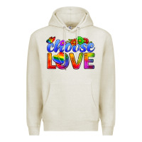 Oatmeal Heather Pride LGBTQ+ Choose Love Premium Hoodie - BundleAndBundleShop