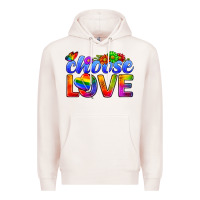 Pale Pink Pride LGBTQ+ Choose Love Premium Hoodie - BundleAndBundleShop