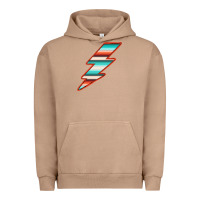 Pigment Burro Teal and Orange Serape Lightning Urban Hoodie - Bettercallsaul