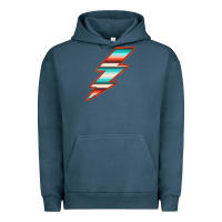 Pigment Midnight Navy Teal and Orange Serape Lightning Urban Hoodie - Bettercallsaul