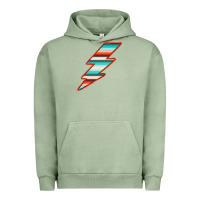 Pigment Oil Green Teal and Orange Serape Lightning Urban Hoodie - Bettercallsaul