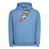 Pigment Pebble Blue Teal and Orange Serape Lightning Urban Hoodie - Bettercallsaul