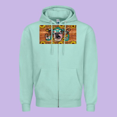 Joy License Plate Zipper Hoodie Designed By Artiststas