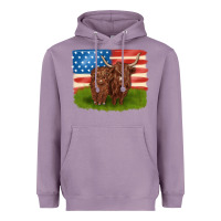 Lavender American cows Heavyweight Hoodie - MaliasSmallBusiness