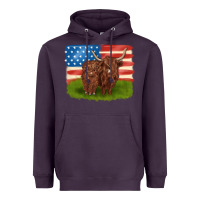 Plum American cows Heavyweight Hoodie - MaliasSmallBusiness