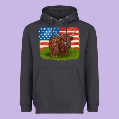 American Cows Heavyweight Hoodie Designed By Maliassmallbusiness