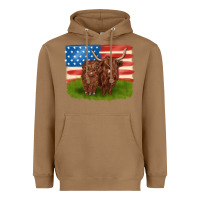 Toasted Coconut American cows Heavyweight Hoodie - MaliasSmallBusiness