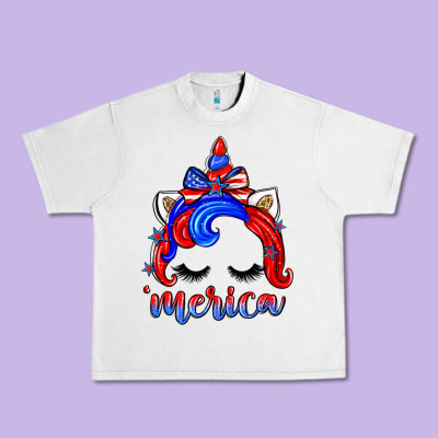 4th Of July 'merica Unicorn Urban Heavy Tee Designed By Zillion Design Studio