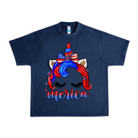 Navy 4th of july 'merica unicorn Urban Heavy Tee - Zillion Design Studio