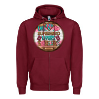 Burgundy nurse round earrings 1 Zipper Hoodie - BundleAndBundleShop