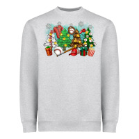 Heather Grey christmas trees with baseball Heavyweight Sweatshirt - Zillion Design Studio