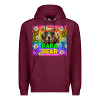 Burgundy Western Papa Bear LGBTQ+ Tumbler Premium Hoodie - BundleAndBundleShop