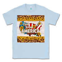 Dusty Blue god bless america square coaster Classic Tee - HRA Design Shop
