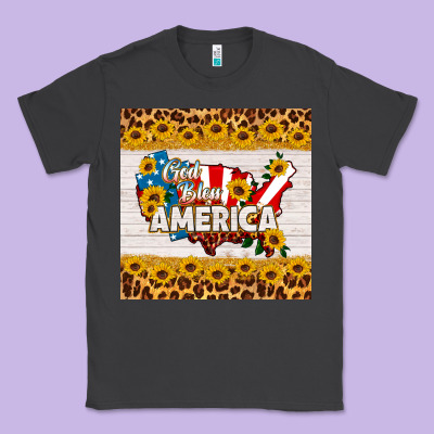 God Bless America Square Coaster Classic Tee Designed By Hra Design Shop