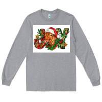 Heather Grey christmas heifer joy Long Sleeve Tee - FaDigitalArtStudio