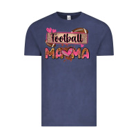 Vintage Denim football mama with leopard Vintage Tee - Zillion Design Studio