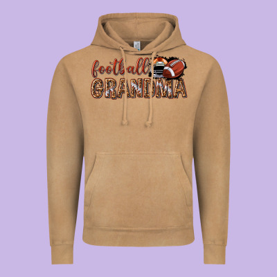 Football Grandma With Leopard Vintage Hoodie Designed By Texasbilliewilder