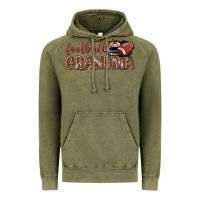 Vintage Olive football grandma with leopard Vintage Hoodie - texasbilliewilder