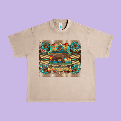 Bear Native Animal  Pelt  Tumbler Urban Heavy Tee Designed By Barkaloodesign