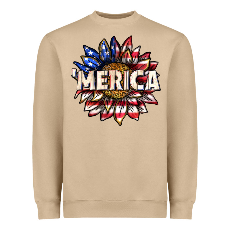 Merica With Sunflower Heavyweight Sweatshirt by texasbilliewilder | Teevron