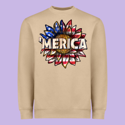 Heavyweight Sweatshirt merica with sunflower