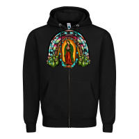Black our lady of guadalupe rainbow Zipper Hoodie - JahusDesignShop
