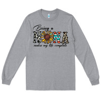 Heather Grey being nana makes my life complate Long Sleeve Tee - CowhideDigitalArt