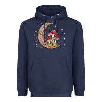 Navy moon and mushrooms Heavyweight Hoodie - MaliasSmallBusiness