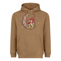 Toasted Coconut moon and mushrooms Heavyweight Hoodie - MaliasSmallBusiness