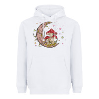 White moon and mushrooms Heavyweight Hoodie - MaliasSmallBusiness