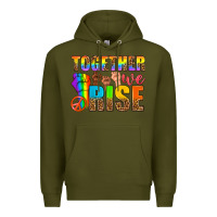 Army Green Western LGBTQ+ Together We Rise Premium Hoodie - BundleAndBundleShop