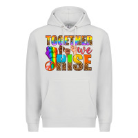 Dove Grey Western LGBTQ+ Together We Rise Premium Hoodie - BundleAndBundleShop